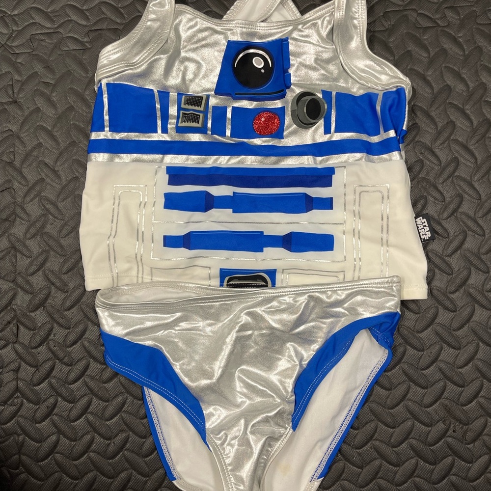 Disney new Silver and Blue R2-D2 Swimsuit Set